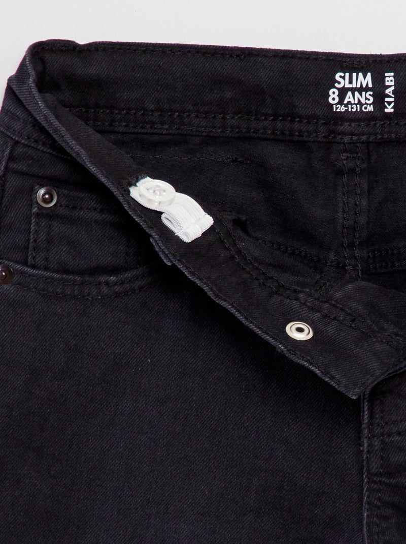 Pantalón slim 5 bolsillos NEGRO - Kiabi