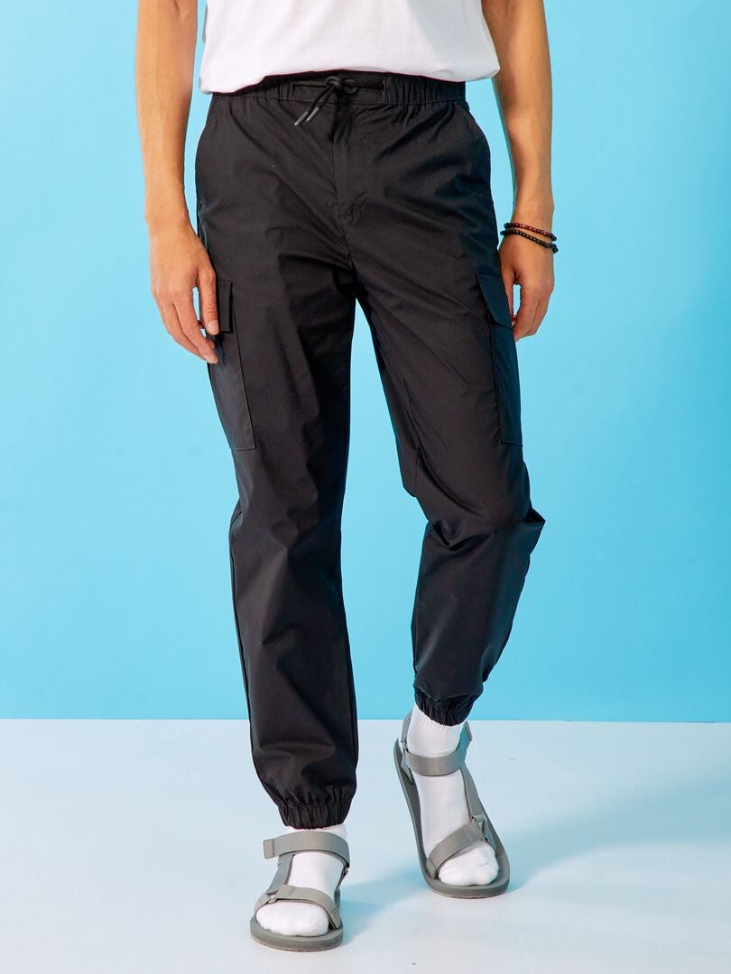 Pantalón slim con bolsillos laterales - Negro - Kiabi - 25.00€