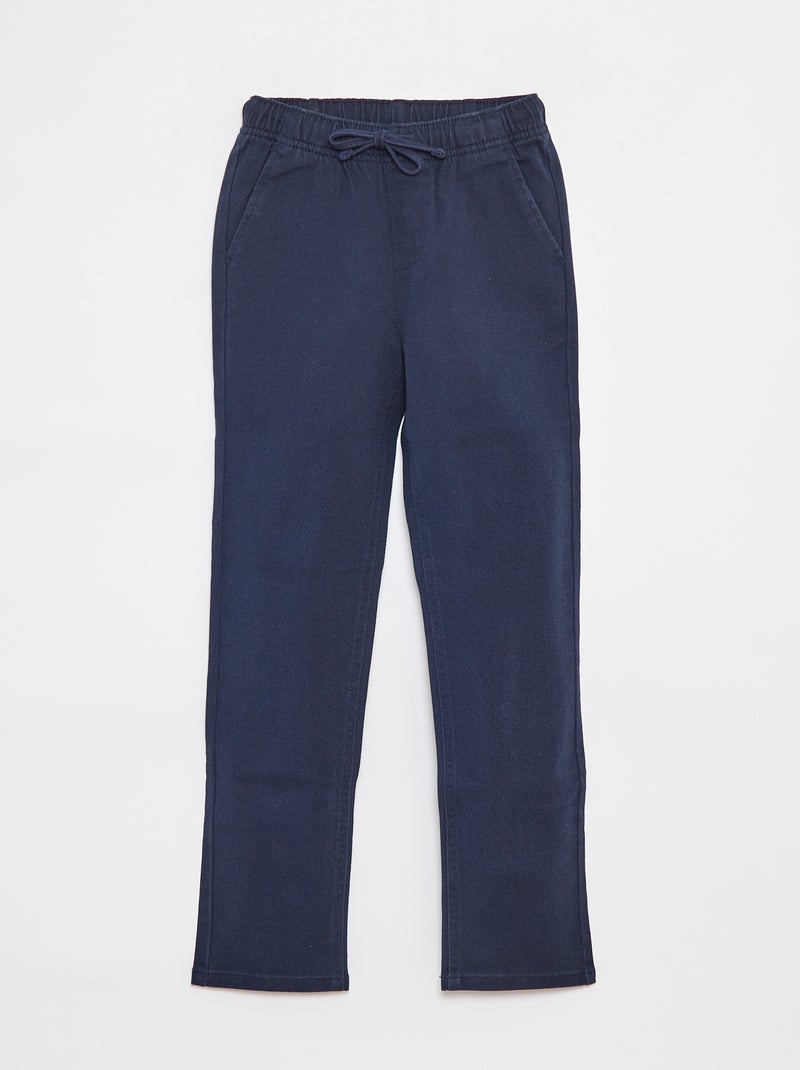 Pantalón slim con cintura ajustable azul - Kiabi