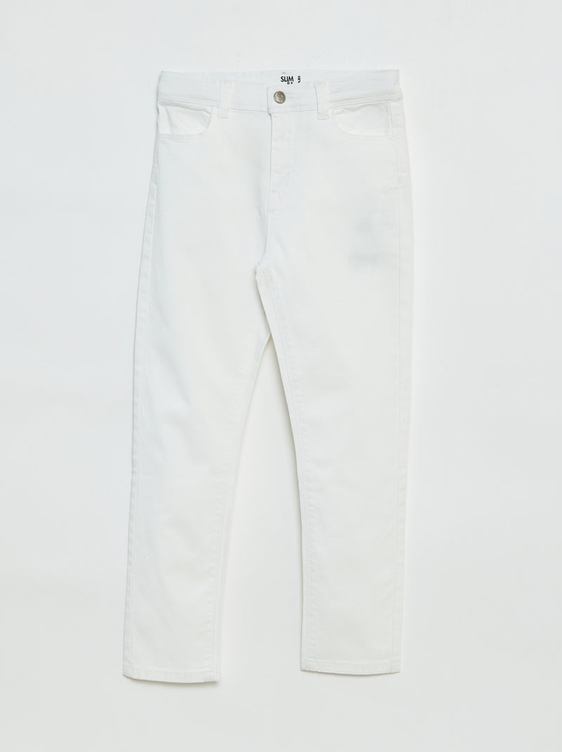 Pantalón slim corte ajustado 4 bolsillos Blanco - Kiabi