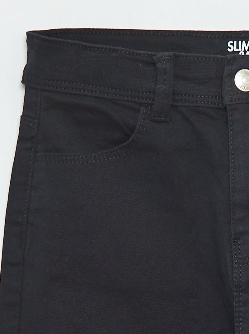 Pantalón slim corte ajustado 4 bolsillos negro - Kiabi
