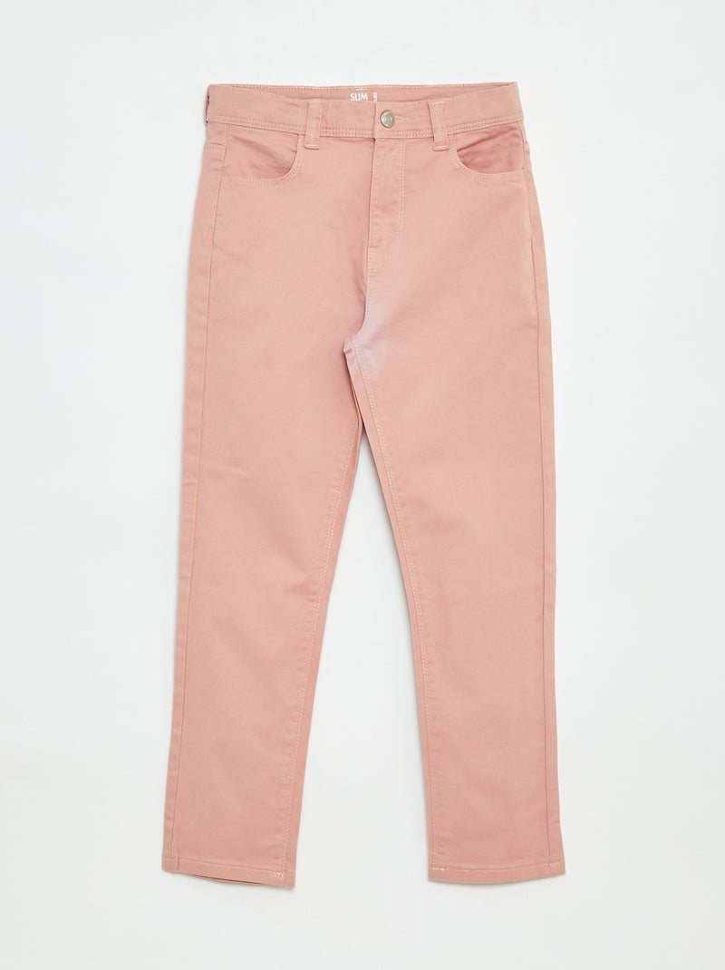 Pantalón slim corte ajustado 4 bolsillos Rosa - Kiabi