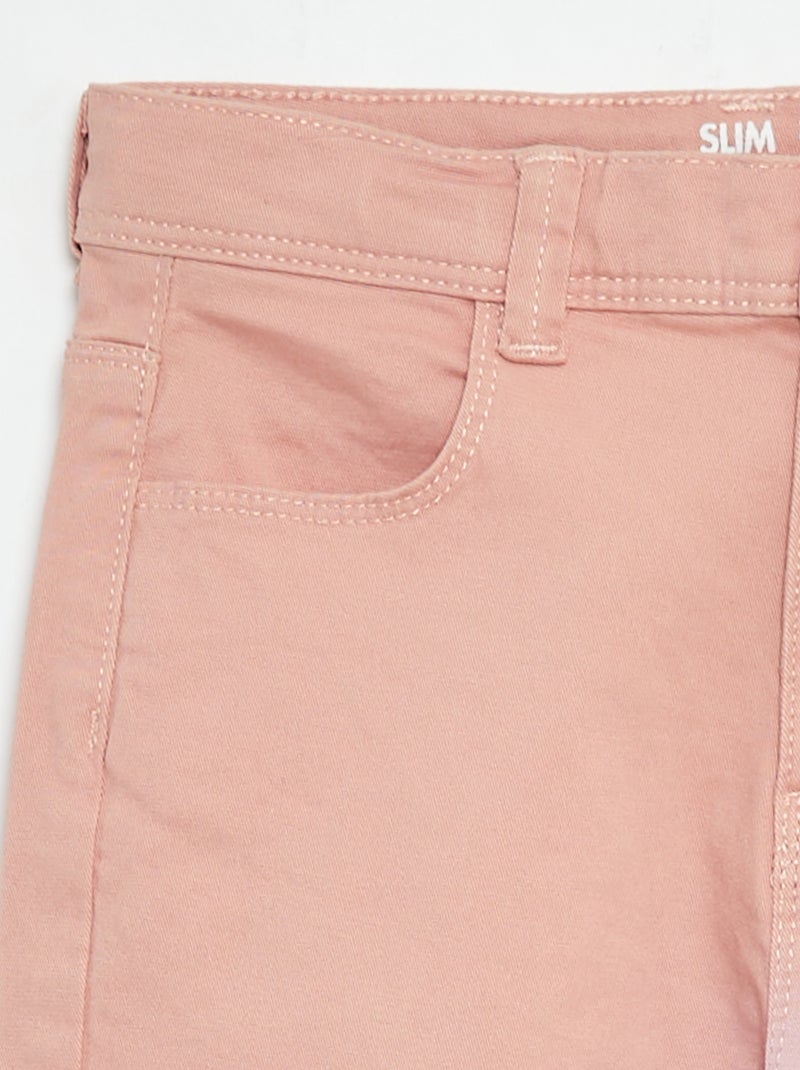 Pantalón slim corte ajustado 4 bolsillos Rosa - Kiabi