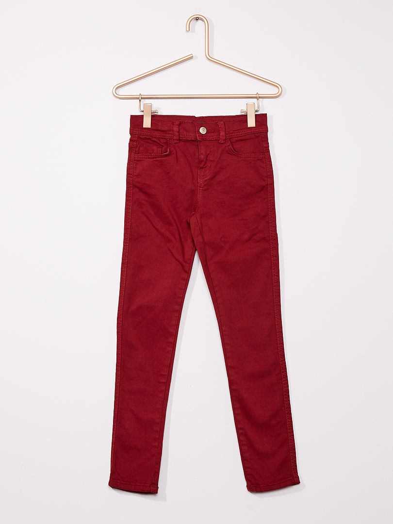 Pantalón slim de color ROJO - Kiabi
