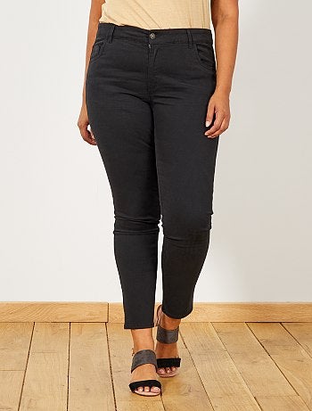 Tallas grandes mujer - Pantalón slim de gabardina elástica - Kiabi