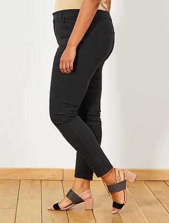 Tallas grandes mujer - Pantalón slim de gabardina elástica - Kiabi