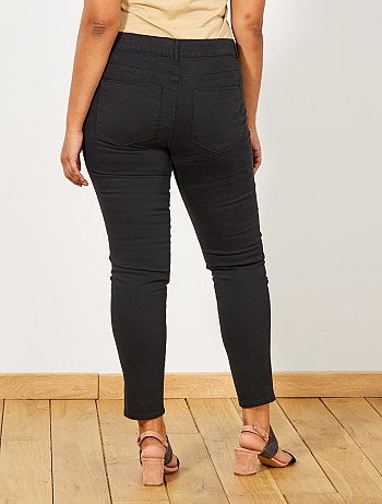Tallas grandes mujer - Pantalón slim de gabardina elástica - Kiabi