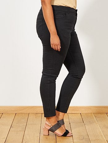 Tallas grandes mujer - Pantalón slim de gabardina elástica - Kiabi