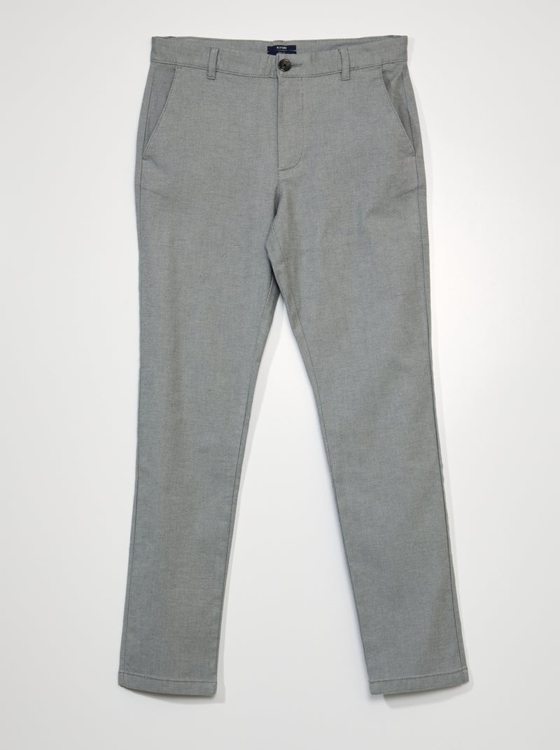 Pantalón slim de jacquard VERDE - Kiabi