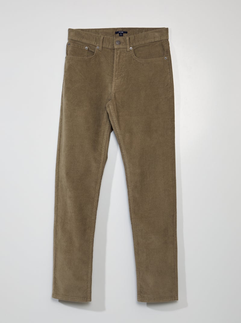 Pantalón slim de pana BEIGE - Kiabi