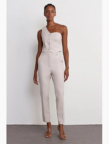 Pantalón slim de tiro alto de crepé dilvin