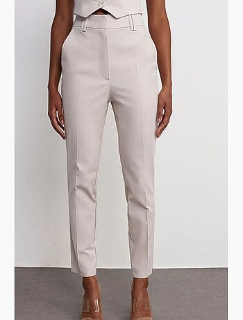 Pantalón slim de tiro alto de crepé dilvin