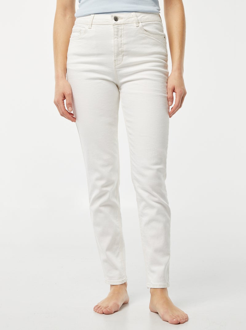 Pantalón slim de vaquero - L30 BLANCO - Kiabi