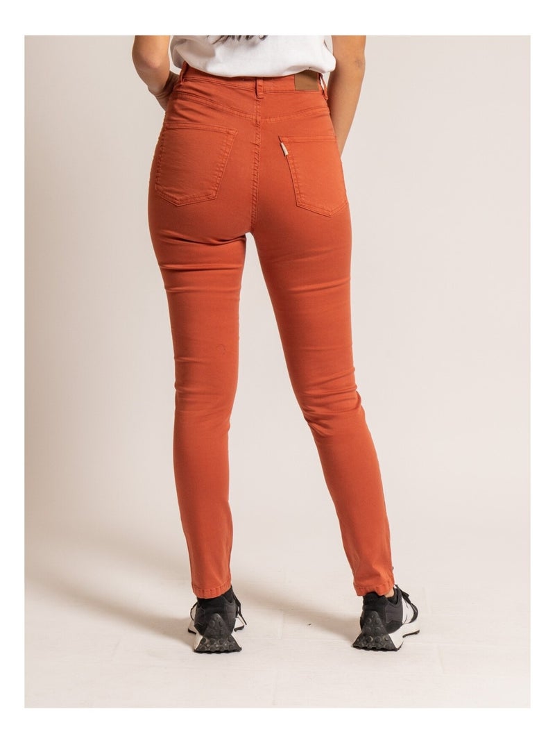 Pantalón slim EDITH Rojo ladrillo - Kiabi