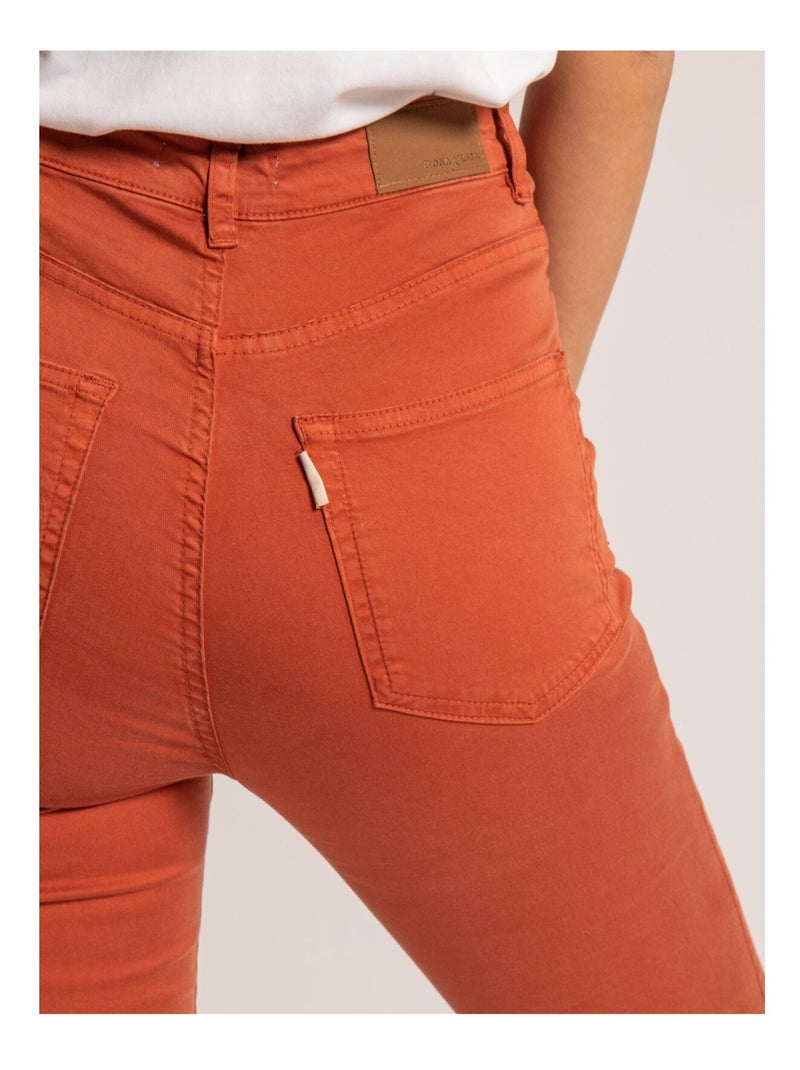 Pantalón slim EDITH Rojo ladrillo - Kiabi