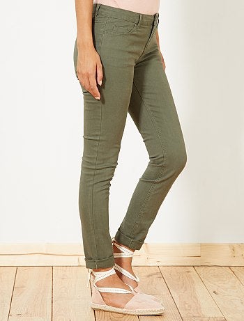 Mujer talla 34 a 48 - Pantalón slim elástico con 5 bolsillos - Kiabi