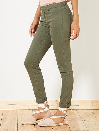Mujer talla 34 a 48 - Pantalón slim elástico con 5 bolsillos - Kiabi