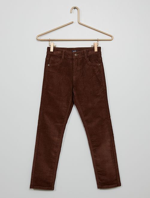 Pantalón slim fit de pana                                                                 marrón 
