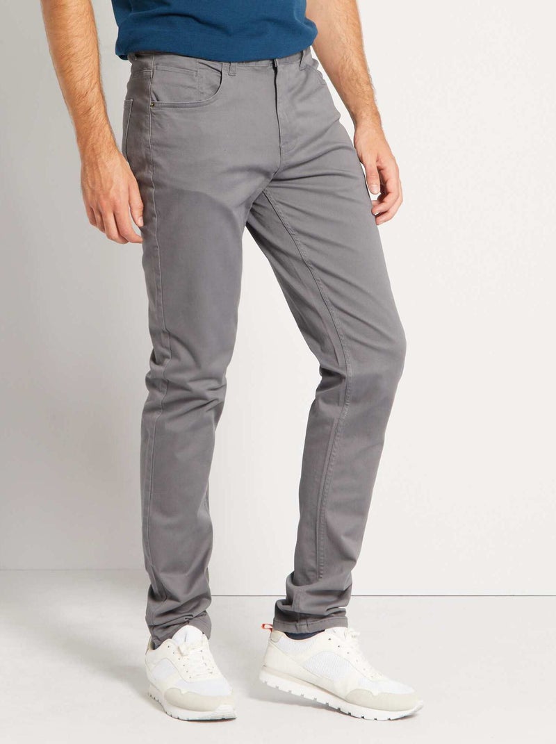 Pantalón slim L36 +1,90 m GRIS - Kiabi