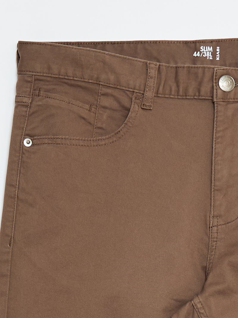 Pantalón slim L36 +1,90 m Marron - Kiabi