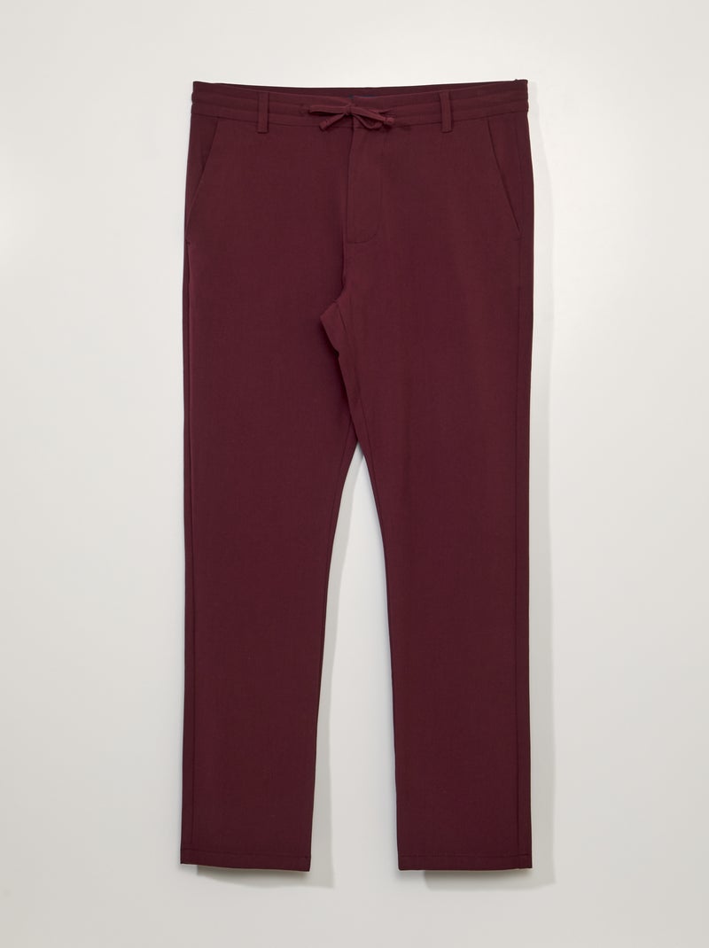 Pantalón slim ligero ROJO - Kiabi