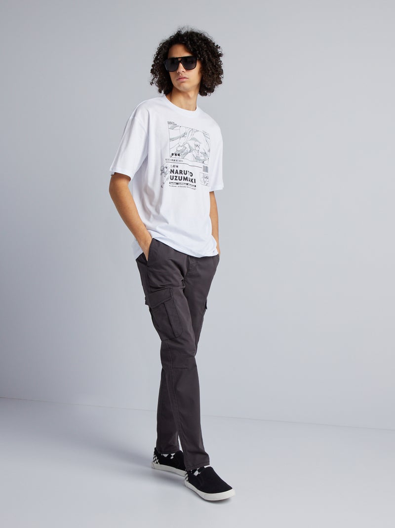 Pantalón slim multibolsillos NEGRO - Kiabi