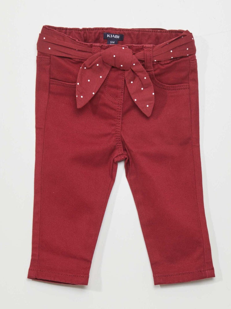 Pantalón slim ROJO - Kiabi