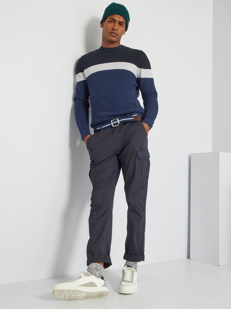 Pantalón slim tipo cargo AZUL - Kiabi