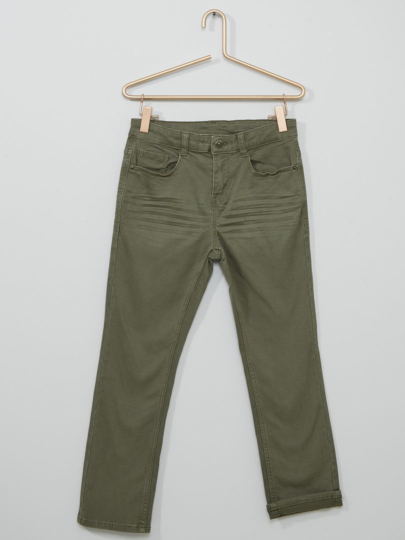 Pantalón super skinny elástico niño talla + verde oscuro - Kiabi