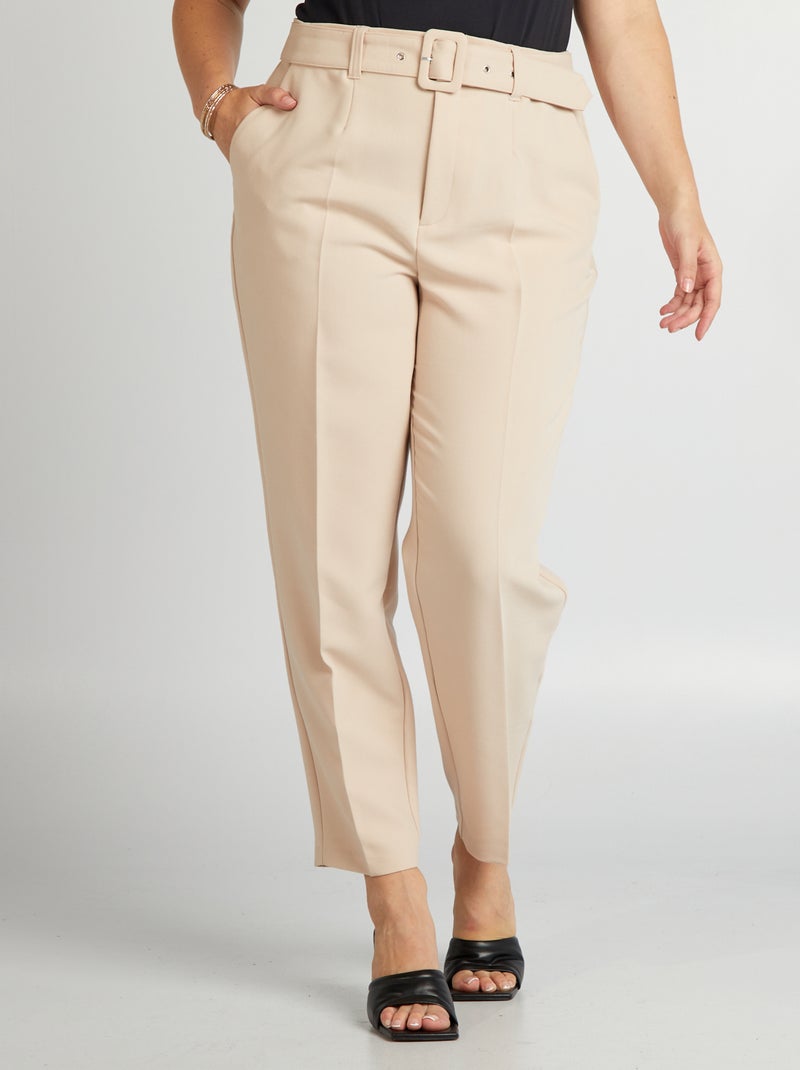 Pantalón tapered BEIGE - Kiabi