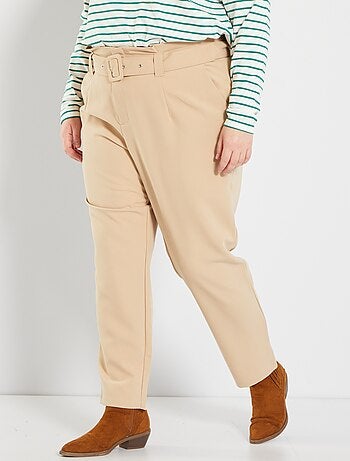 Pantalón tapered con cintura ancha - Kiabi