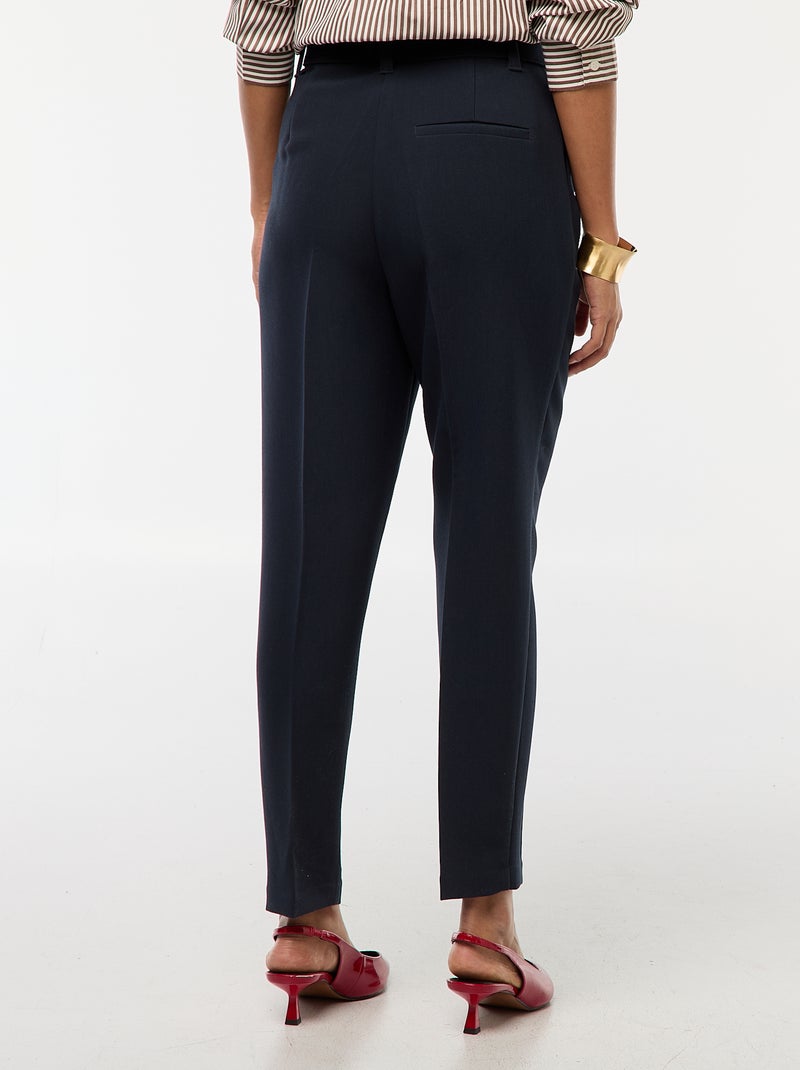 Pantalón tapered vaporoso con cinturón con hebilla Azul - Kiabi