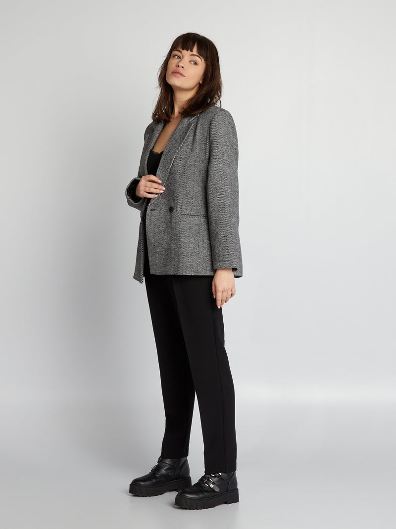 Pantalón tapered vaporoso negro - Kiabi