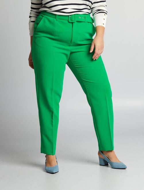 Pantalones de vestir para mujer - verde - Kiabi