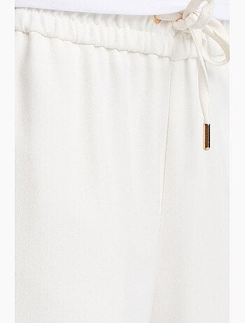 Pantalón tejido de pernera ancha con cintura de cordón dilvin