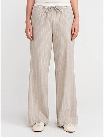 Pantalón tejido de rayas de pernera ancha dilvin