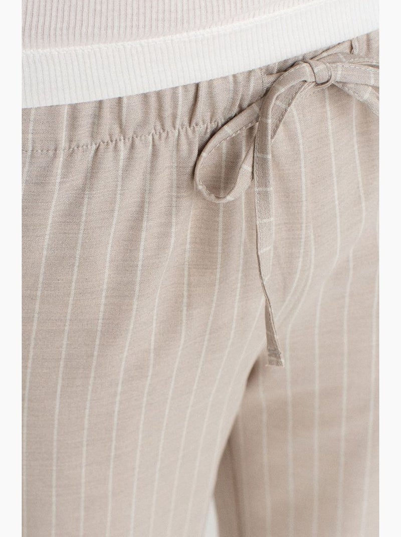 Pantalón tejido de rayas de pernera ancha dilvin Arena - Kiabi