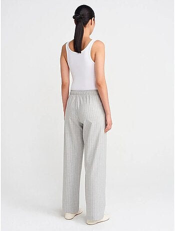 Pantalón tejido de rayas de pernera ancha dilvin