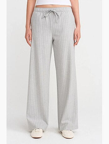 Pantalón tejido de rayas de pernera ancha dilvin