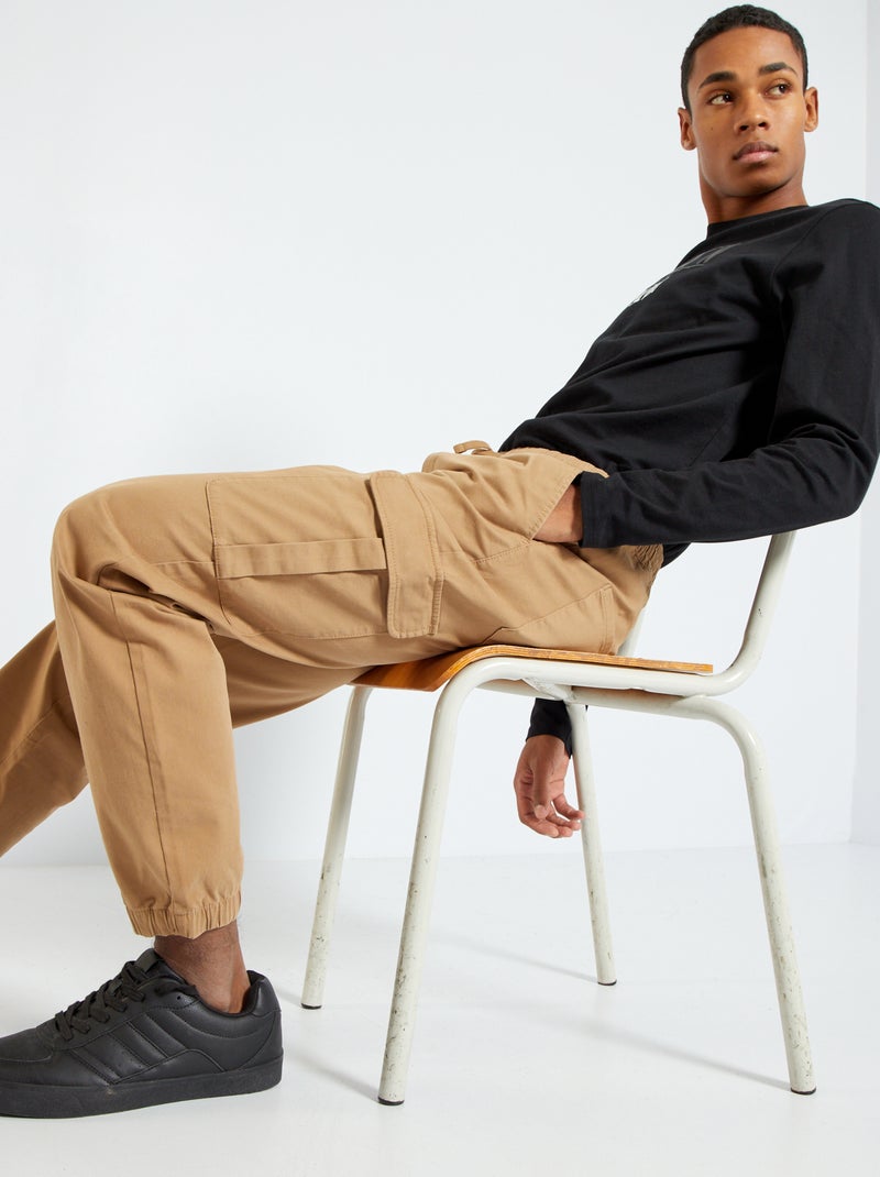 Pantalón tipo cargo BEIGE - Kiabi