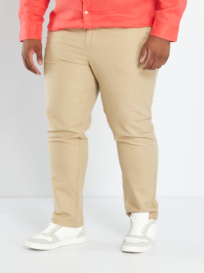 Pantalón tipo chino BEIGE - Kiabi
