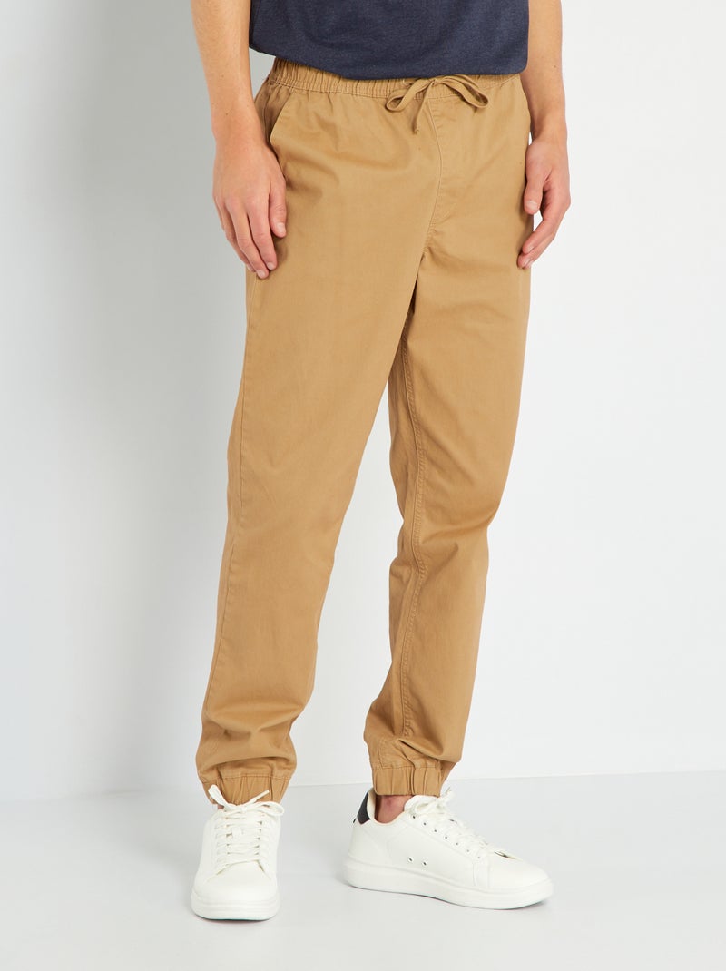 Pantalón tipo 'jogger' BEIGE - Kiabi