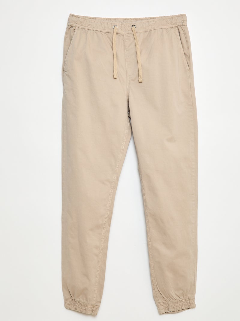 Pantalón tipo 'jogger' Beige - Kiabi