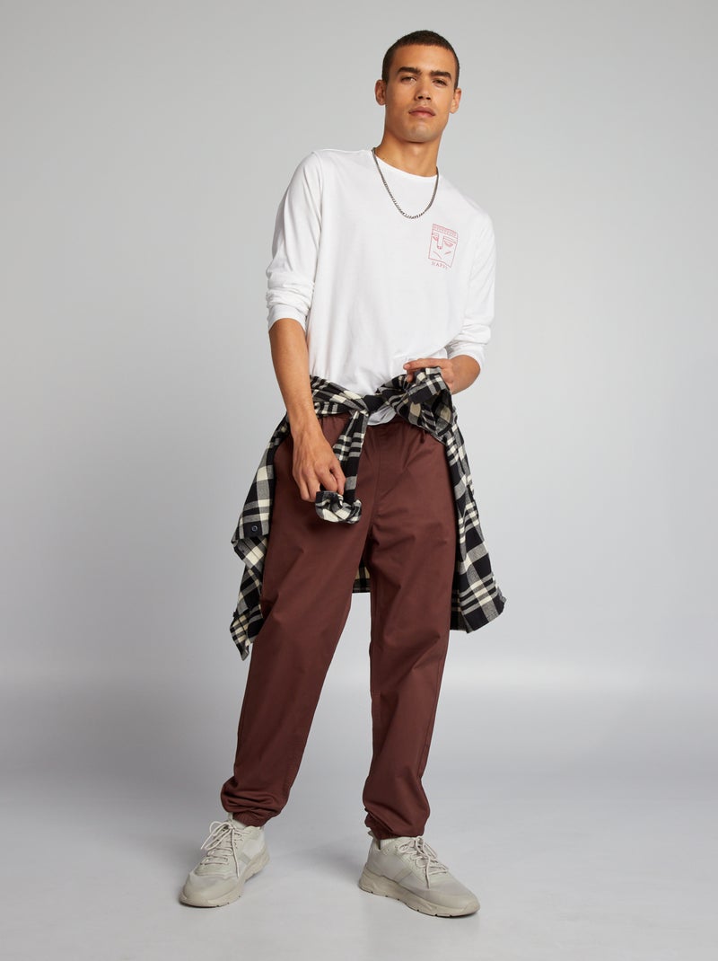 Pantalón tipo 'jogger' MARRON - Kiabi