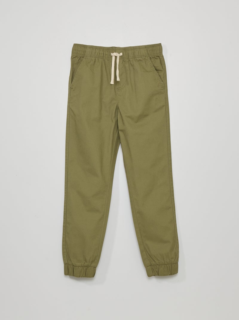 Pantalón tipo 'jogger' verde liquen - Kiabi