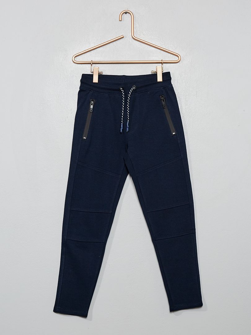 Pantalón tipo jogging de piqué de felpa azul - Kiabi