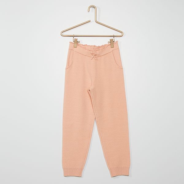 Pantalón tipo jogging de punto Niña 3-12 años - ROSA - Kiabi - 12,00€