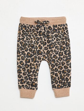 Pantalón tipo sarouel de punto liso