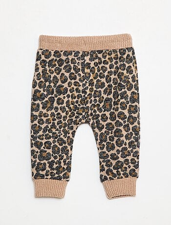 Pantalón tipo sarouel de punto liso