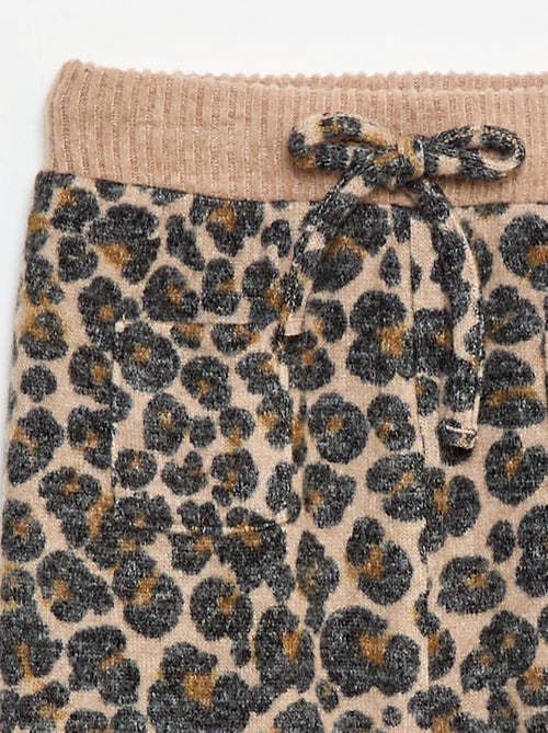 Pantalón tipo sarouel de punto con estampado de leopardo - Kiabi